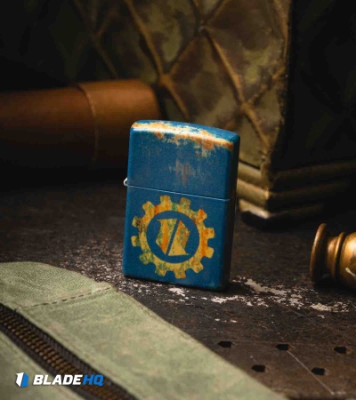 Zippo Blue Bunker Glow-In-The-Dark Lighter 